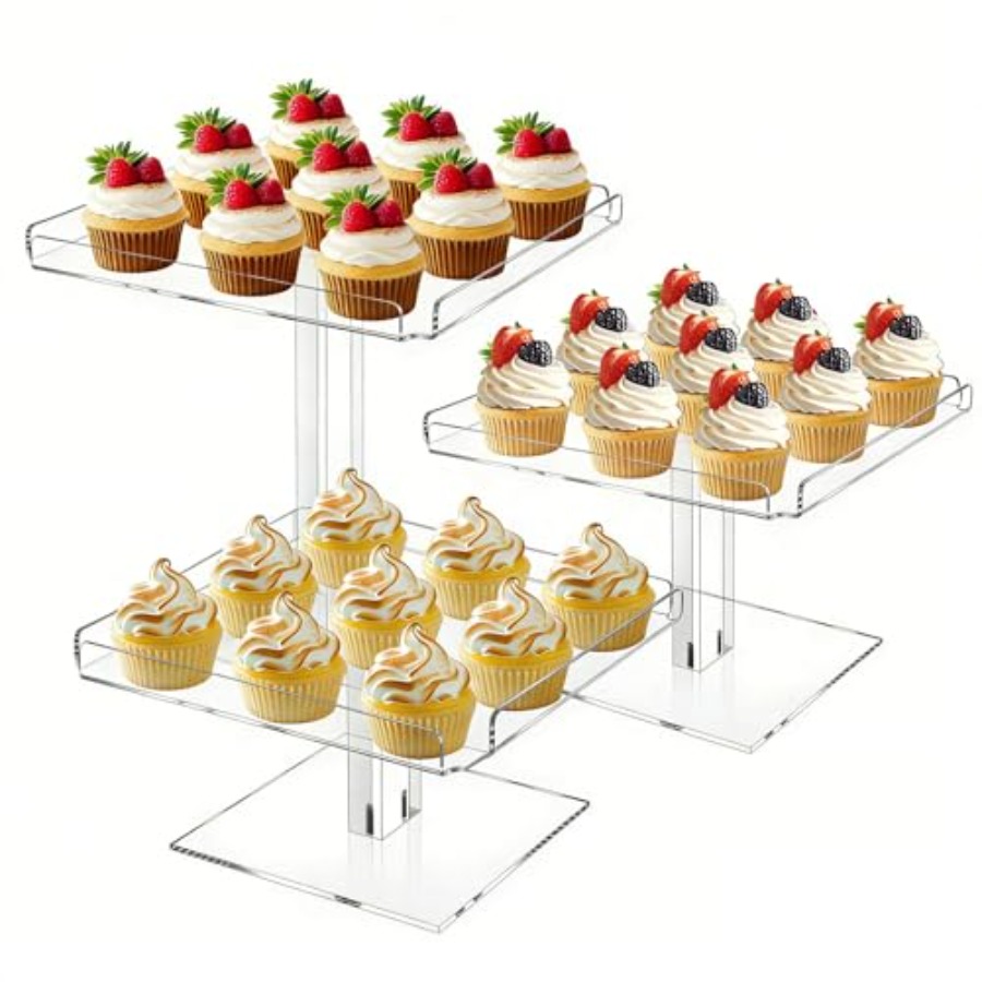 3 Tiered Serving Tray Set for  - Display Risers Set avaliação e preço
