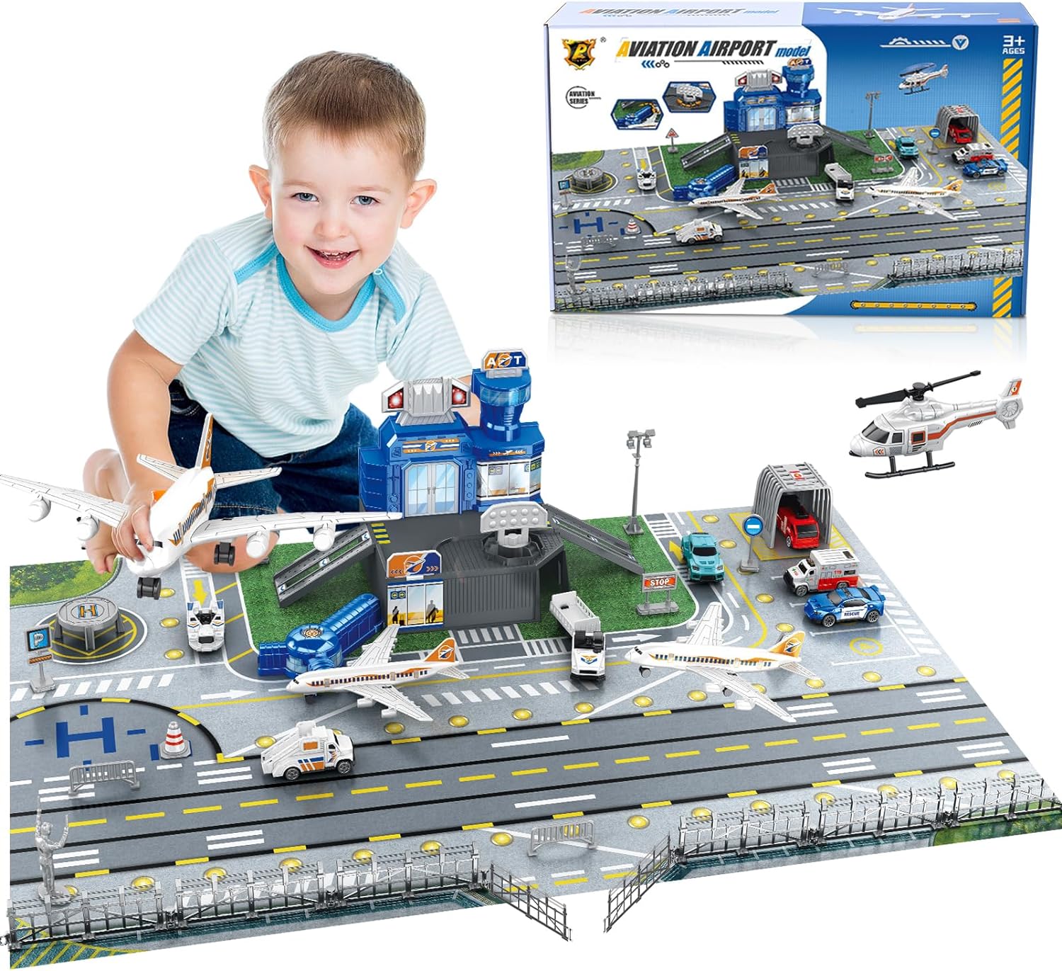 Children's Airport Scene Toy S - Model Airplane Plastic avaliação e preço