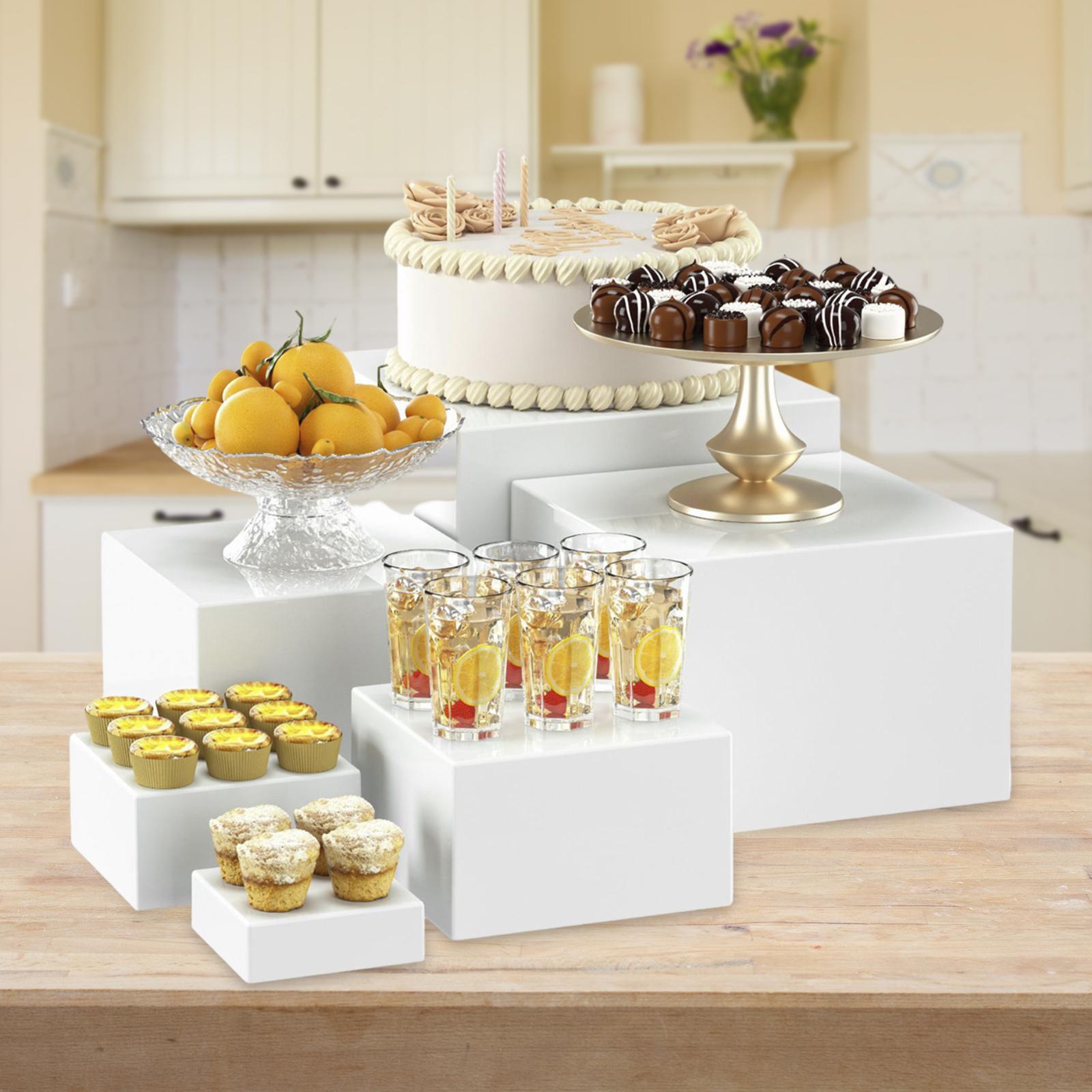6x Acrylic Buffet Riser Desser - Display Risers Set avaliação e preço