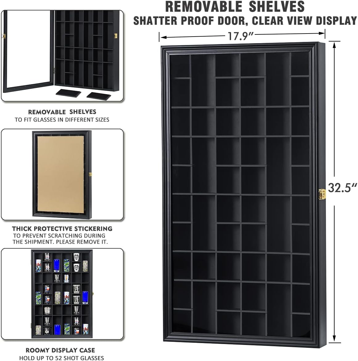 Large Shot Glass Display Case, - Display Case Acrylic avaliação e preço