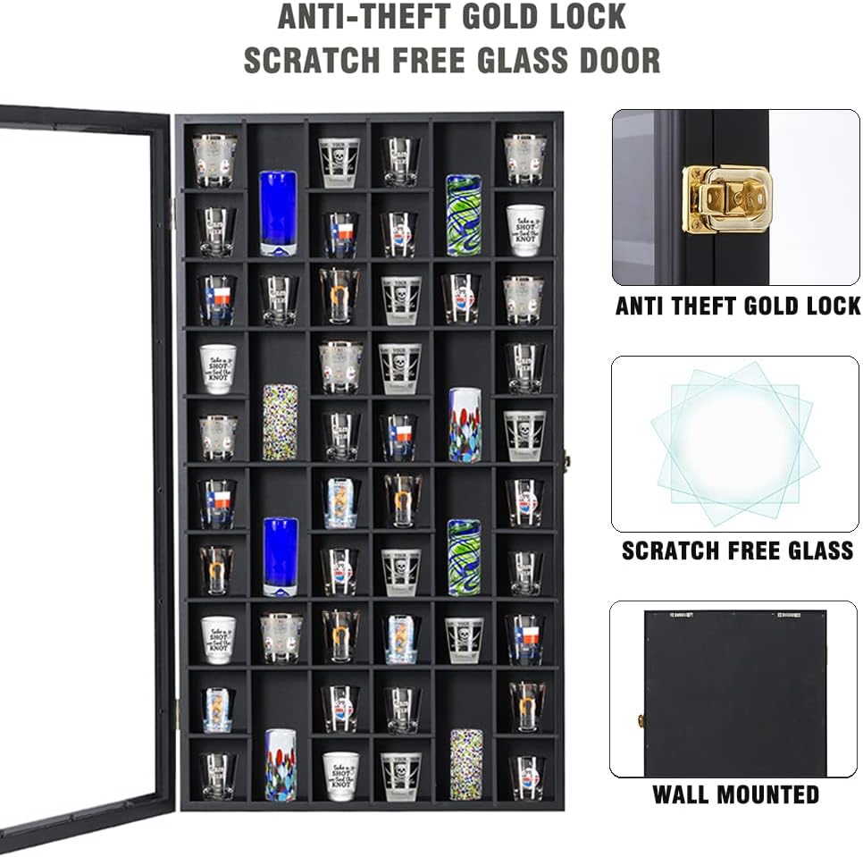 Large Shot Glass Display Case, - Display Case Acrylic avaliação e preço