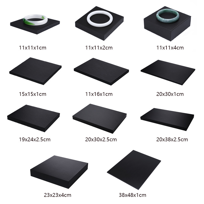 Black PU Leather Jewelry Displ - Display Risers Set avaliação e preço