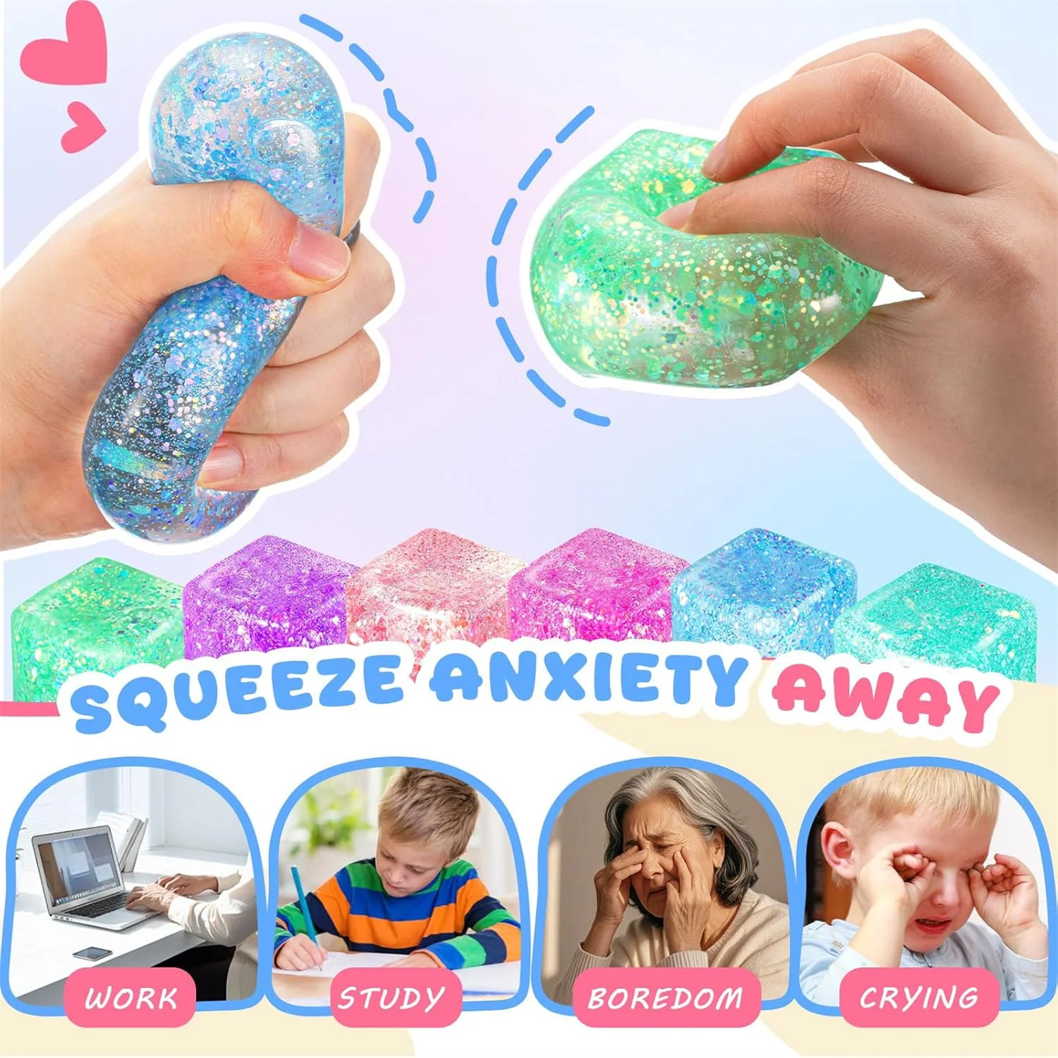 Cute Glitter Liquid Malt Sugar - Fidget Cube Original avaliação e preço