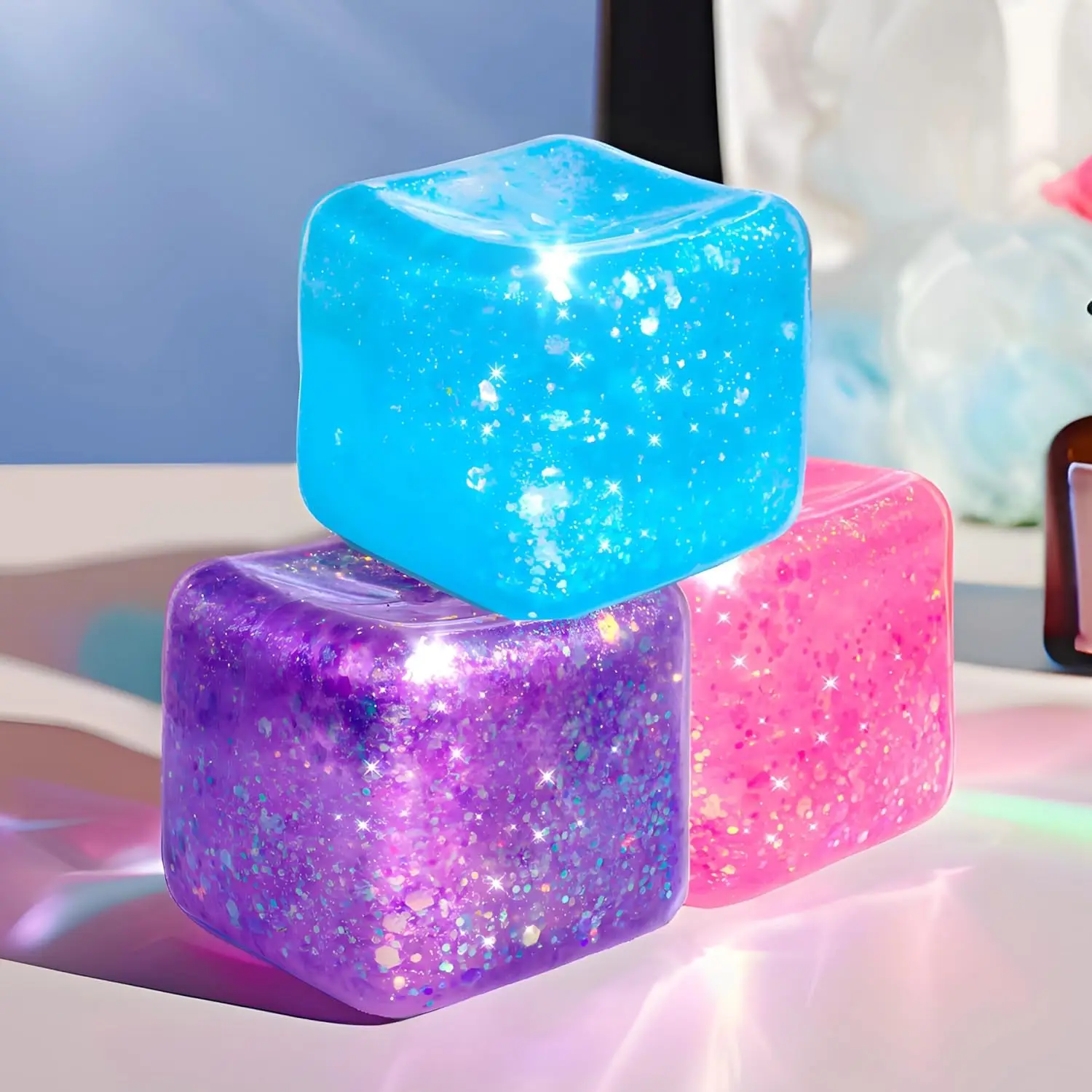 Cute Glitter Liquid Malt Sugar - Fidget Cube Original avaliação e preço