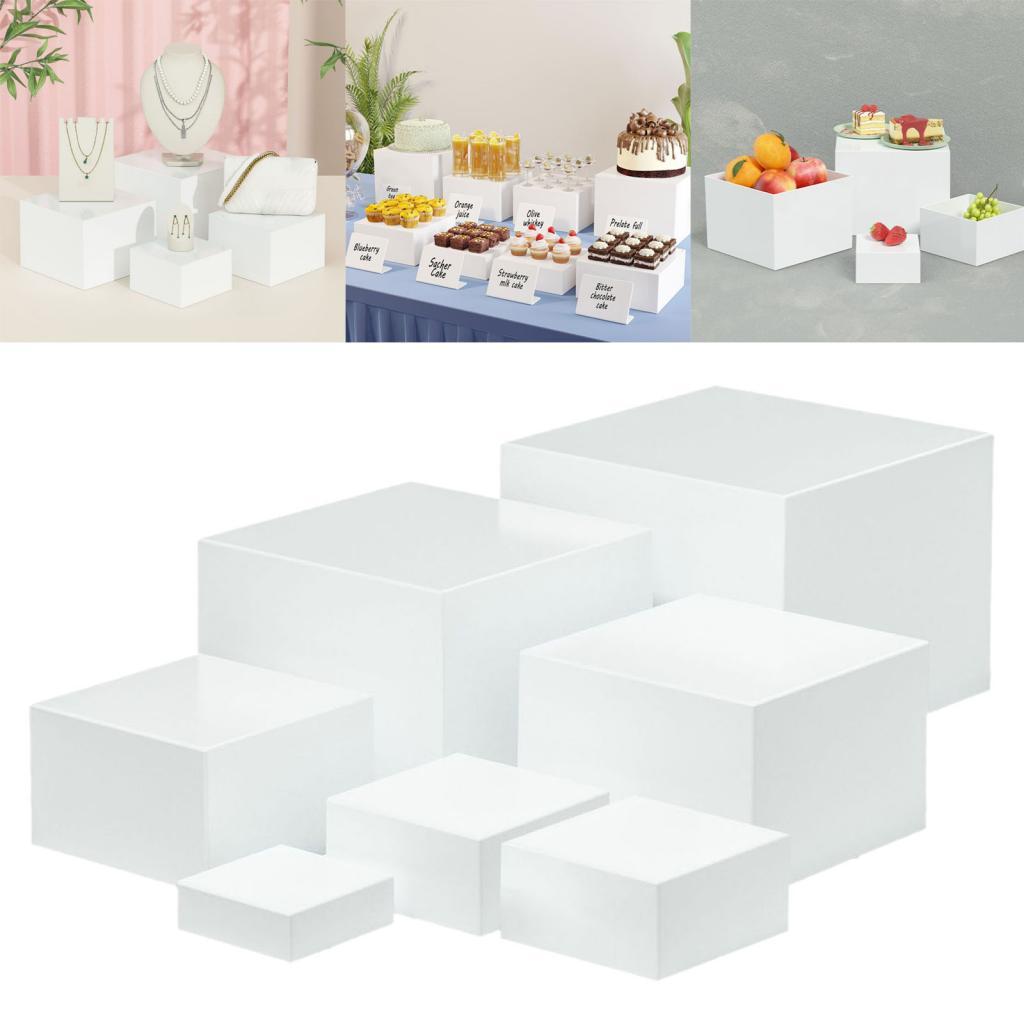 7 Pieces Acrylic Cube Display  - Display Risers Set avaliação e preço