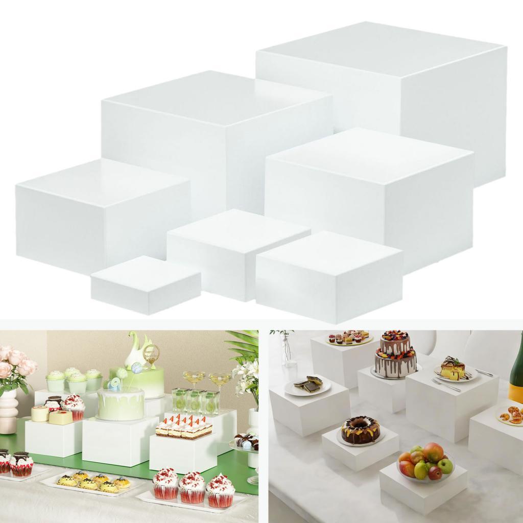 7 Pieces Acrylic Cube Display  - Display Risers Set avaliação e preço