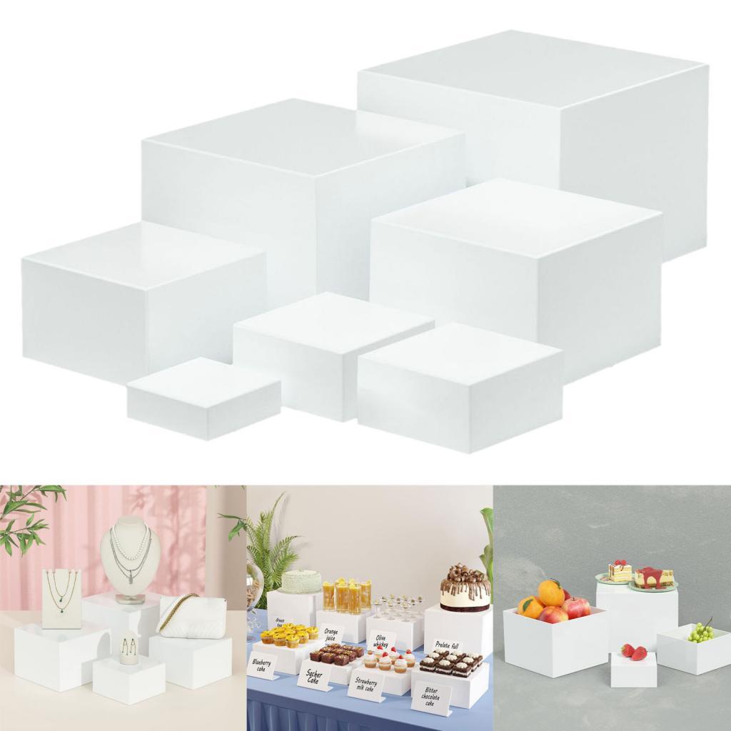 7 Pieces Acrylic Cube Display  - Display Risers Set avaliação e preço
