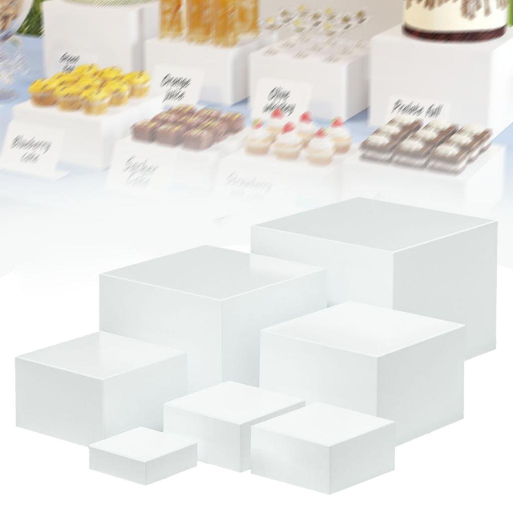 7 Pieces Acrylic Cube Display  - Display Risers Set avaliação e preço