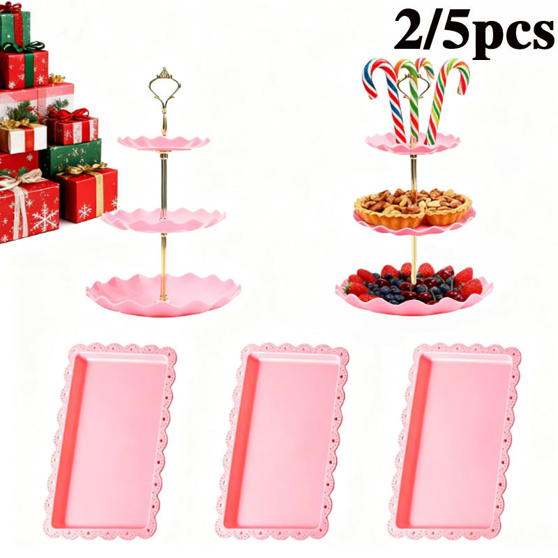 2/5pcs luxury pink cake rack d - Display Risers Set avaliação e preço