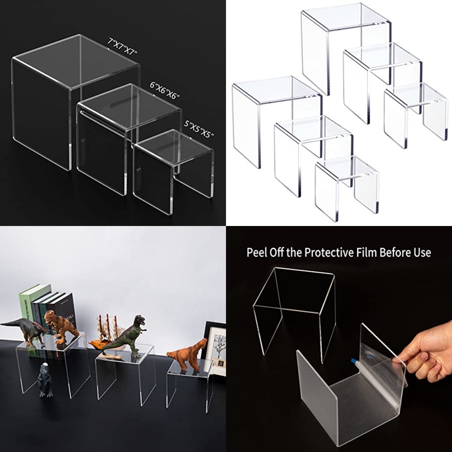Clear Acrylic Display Risers 2 - Display Risers Set avaliação e preço