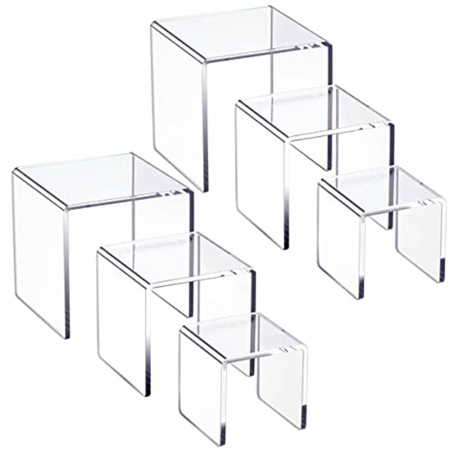 Clear Acrylic Display Risers 2 - Display Risers Set avaliação e preço