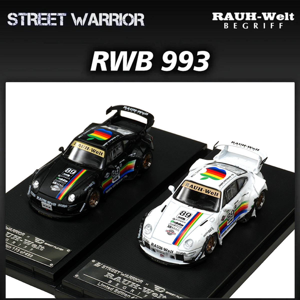 SW In Stock 1:64 RWB 993 Black - Die Cast Car 1 64 avaliação e preço