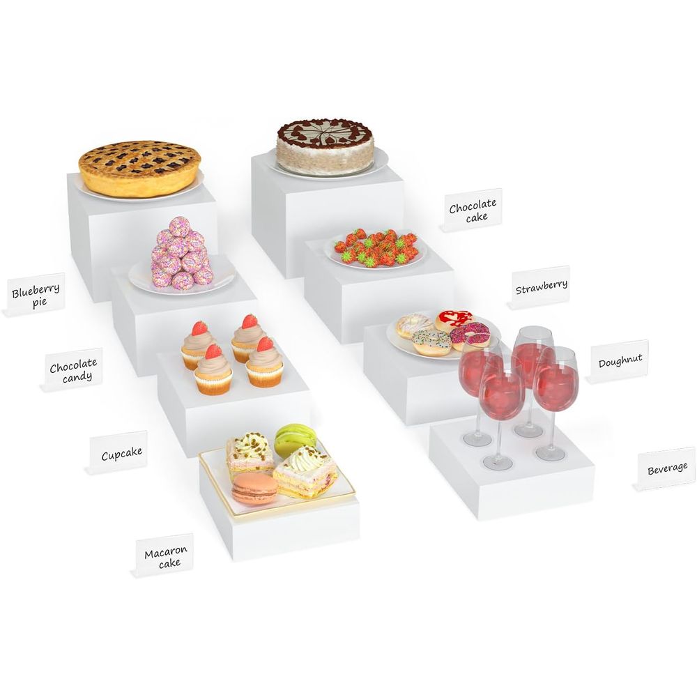 【8Pcs】 Buffet Risers,Dessert T - Display Risers Set avaliação e preço